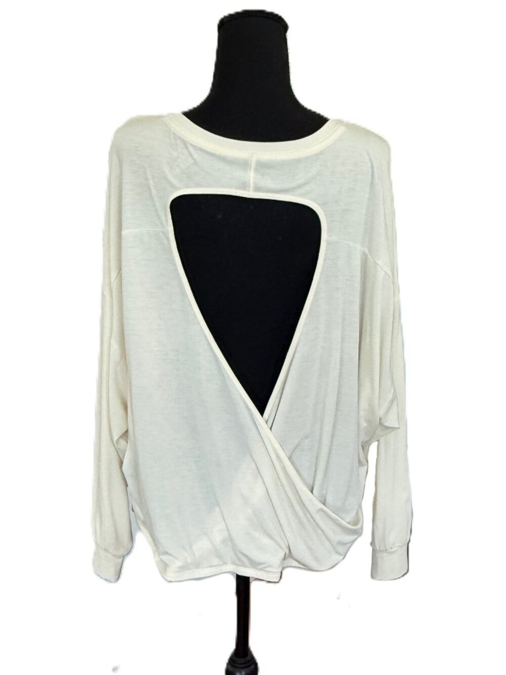 Old Navy | Active UltraLite Open Back Long Sleeve Top | Cream | XL